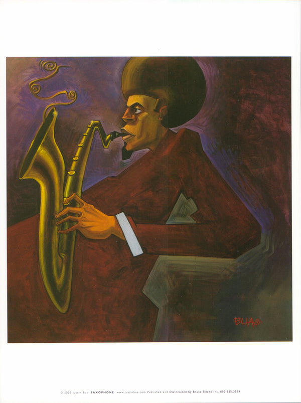 Saxophone, 2003 by Justin Bua - 10 X 12 Inches (Art Print)