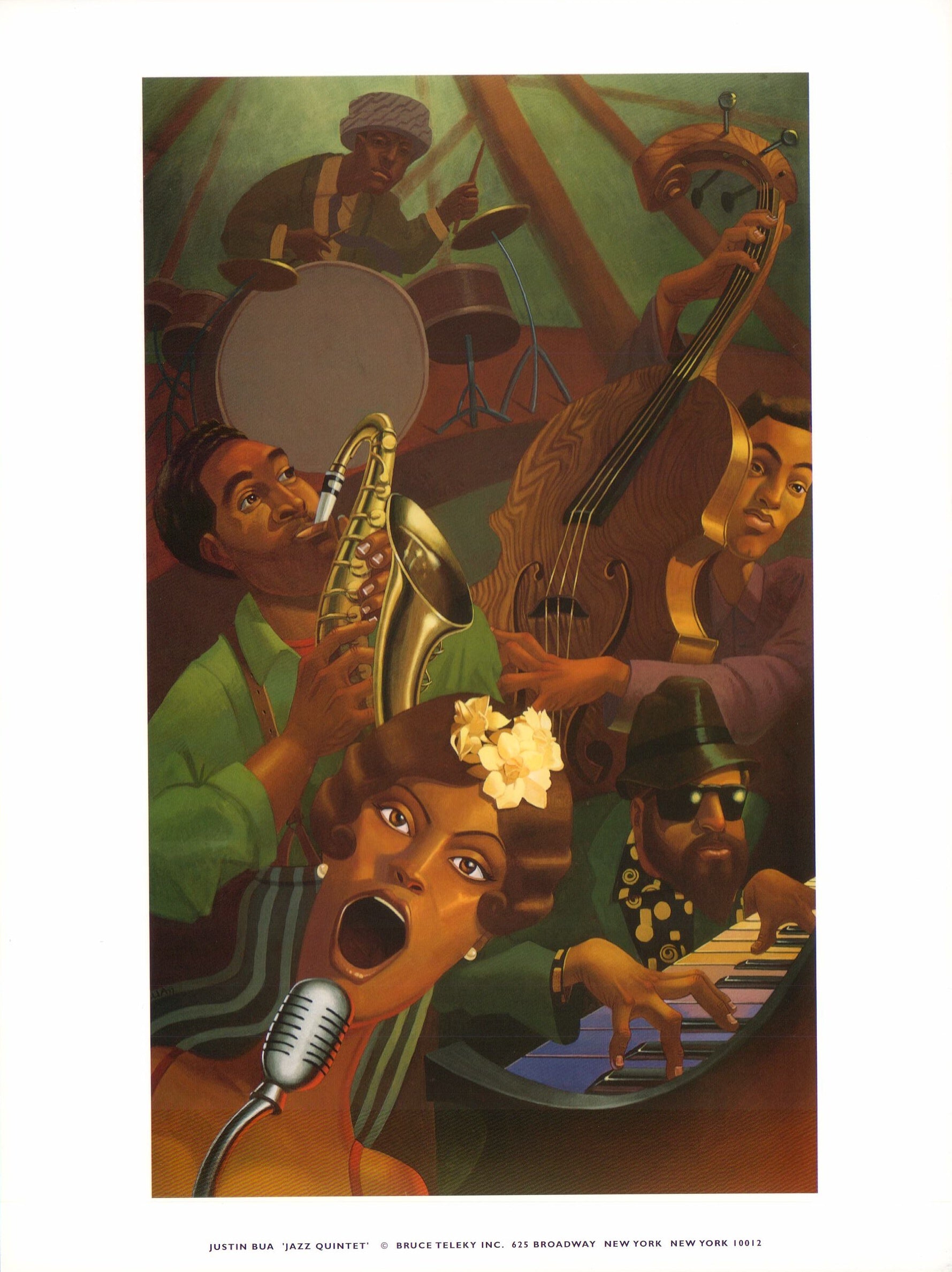 Jazz Quintet by Justin Bua - 10 X 12 Inches (Art Print) – Artistica ...