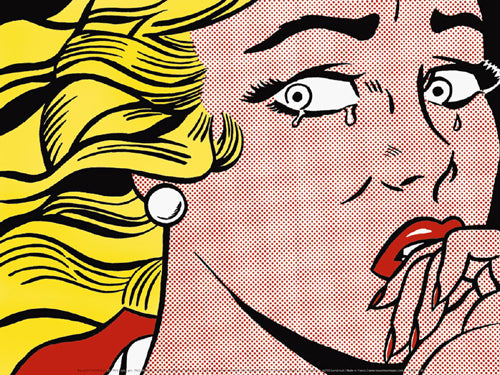 Crying Girl, 1963 by Roy Lichtenstein - 12 X 16 Inches (Art Print)