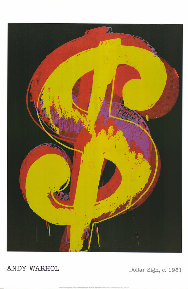 Dollar Sign, 1981 by Andy Warhol - 24 X 36 Inches (Art Print)