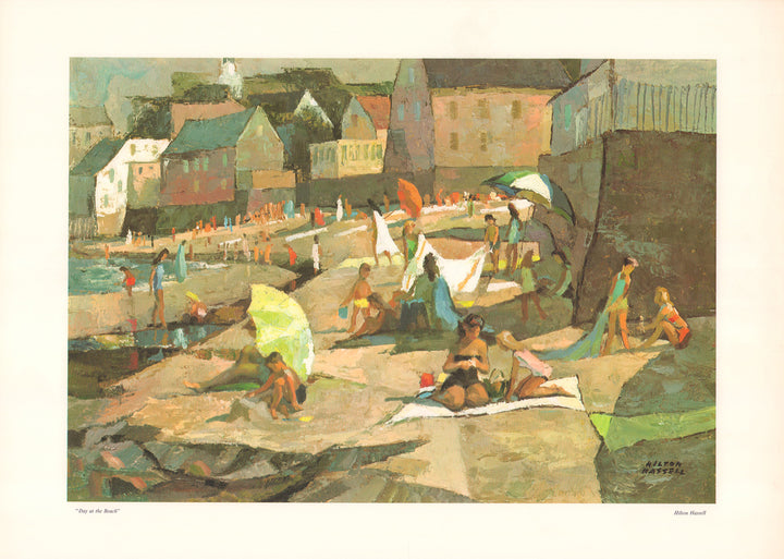 Day at the Beach by Hilton Hassell - 15 X 21 Inches (Silkscreen Fine Art Print)