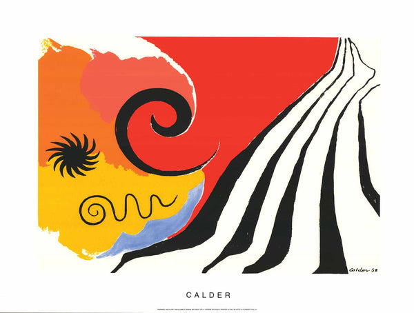 Pinwheel and Flow, 1958 by Alexander Calder - 24 X 32 Inches (Silkscreen / Sérigraphie)