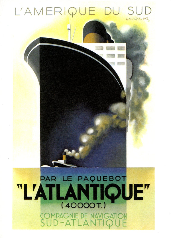 L'Atlantique by Cassandre - 5 X 7 Inches (Vintage Greeting Card)