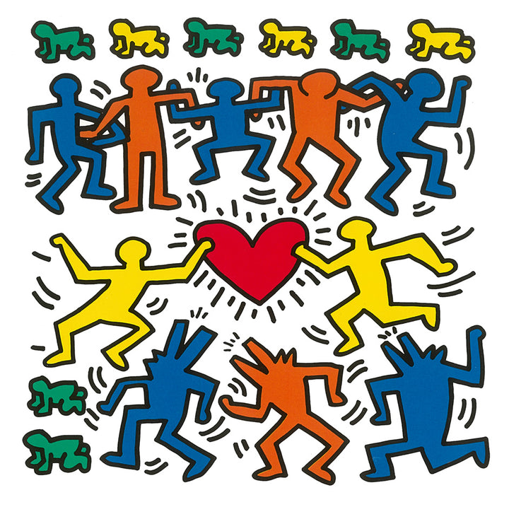 Untitled by Keith Haring - 6 X 6 Inches (Note Card)