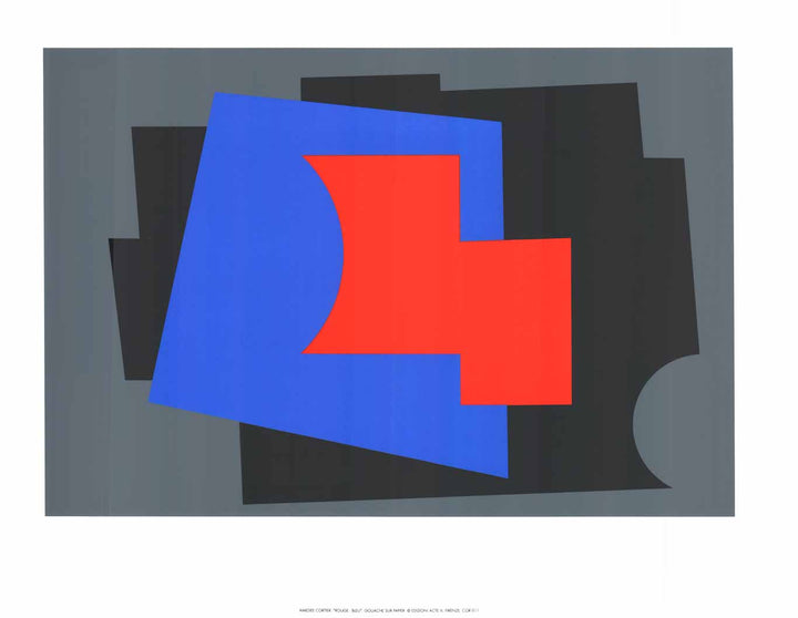 Rouge - Blue by Amedee Cortier - 28 X 36 Inches (Silkscreen / Sérigraphie)