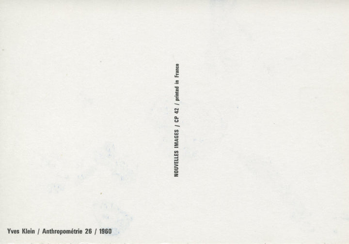 Anthropométrie 26 by Yves Klein - 4 X 6 Inches (10 Postcards)