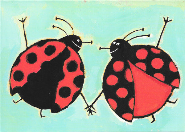 Coccinelles Porte-Bonheur by Nathalie Dieterlé - 8 X 6 Inches (10 Postcards)