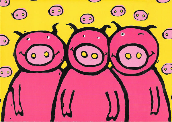 Cochons by Andrée Prigent - 8 X 6 Inches (10 Postcards)