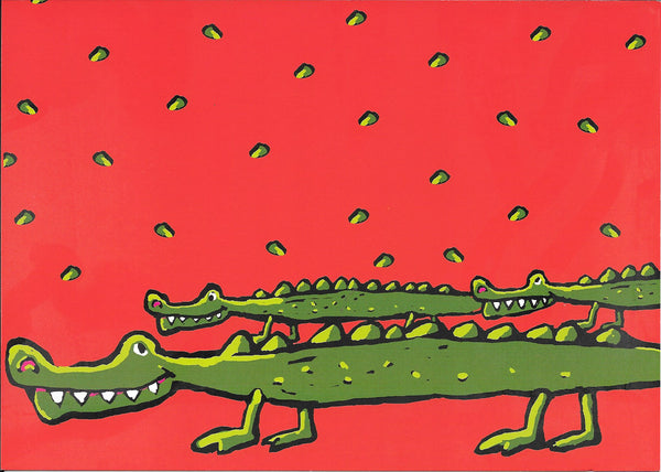 Crocodiles by Andrée Prigent - 8 X 6 Inches (10 Postcards)