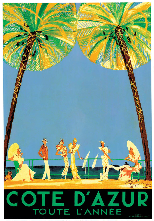 Cote d'Azur by Jean-Gabriel Domergue - 28 X 40 Inches (Art Print)