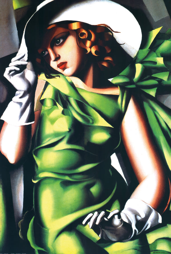 Young Girl in Green by Tamara de Lempicka - 24 X 36 Inches (Art Print)