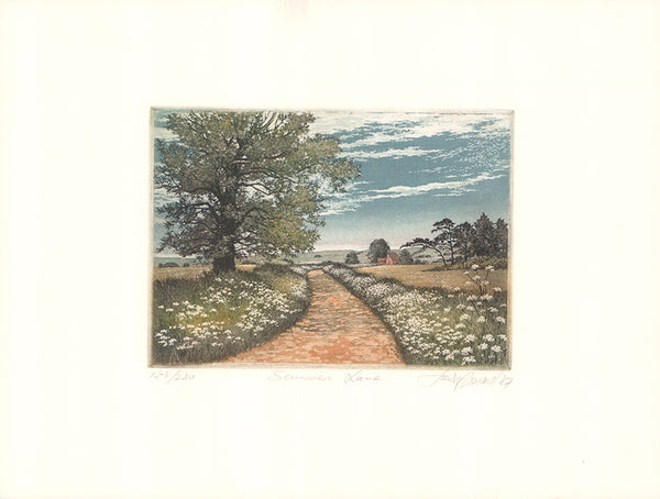 Summer Lane by Joseph Bonard - 10 X 13 Inches (Etching Titled, Numbered & Signed) 143/250