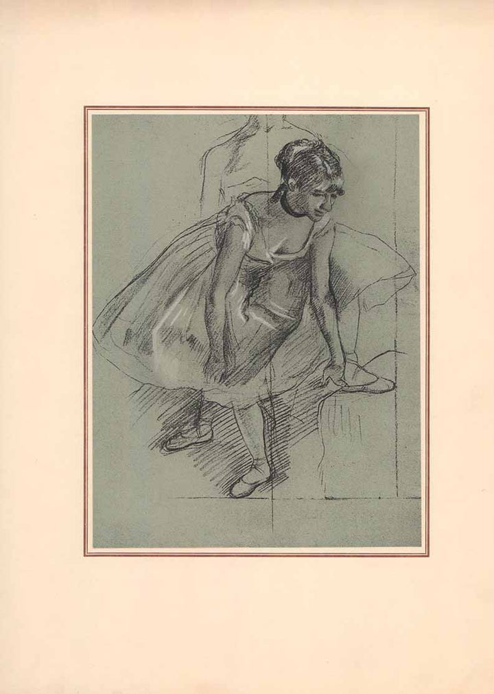 Danseuse Rajustant son Chausson by Degas - 12 X 16 Inches (Offset Lithograph Fine Art Print - Jocomet)