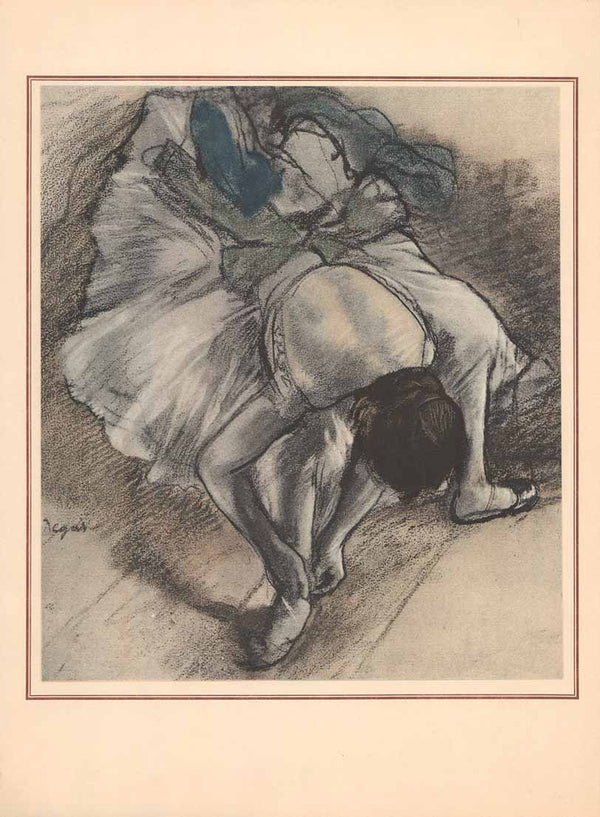 Danseuse Baissee Nouant son Chausson by Degas - 12 X 16 Inches (Offset Lithograph Fine Art Print - Jocomet)