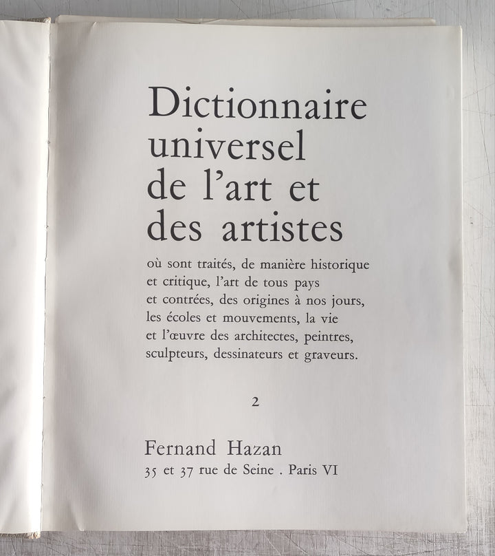 Dictionnaire Universel de l'Art et des Artistes Volume 2 (Vintage Hardcover Book 1967)