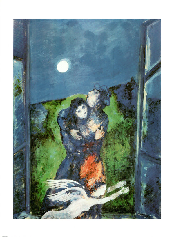 Lovers in the Moonlight by Marc Chagall - 24 X 32 Inches (Art Print)
