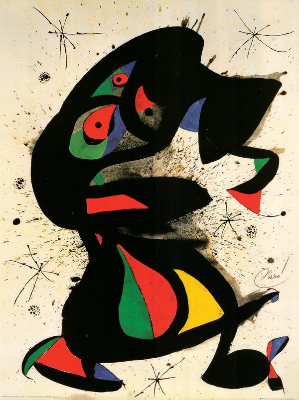 Upright Figure by Joan Miro - 24 X 32 Inches (Art Print)