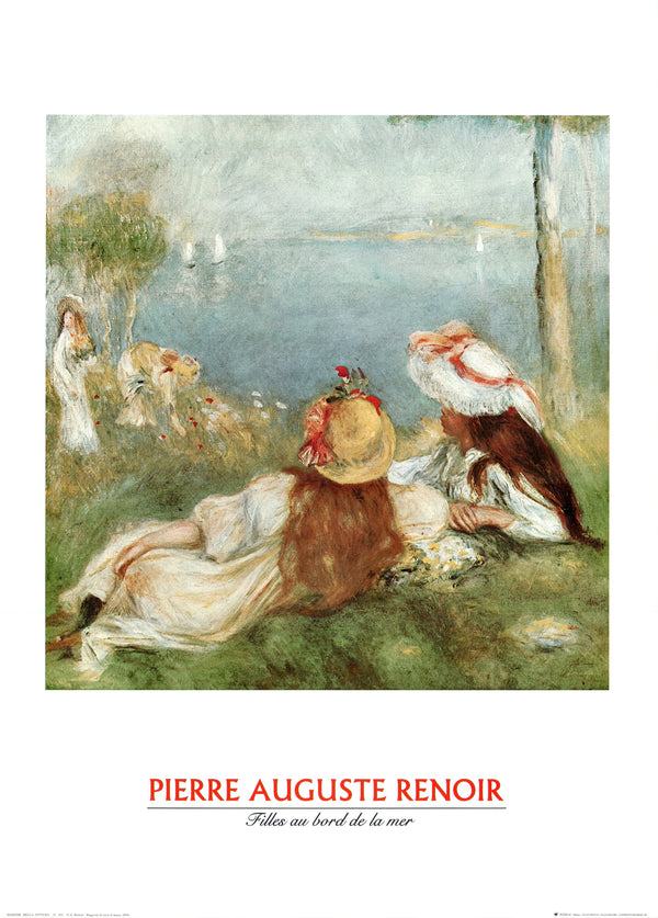 Filles au Bord de la Mer by Pierre Auguste Renoir - 20 X 28 Inches (Art Print)