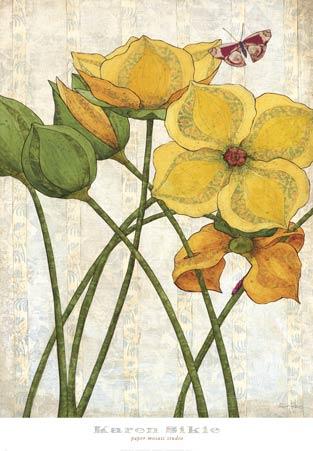 Yellow Flowers by Karen Sikie - 18 X 26 Inches (Art Print)