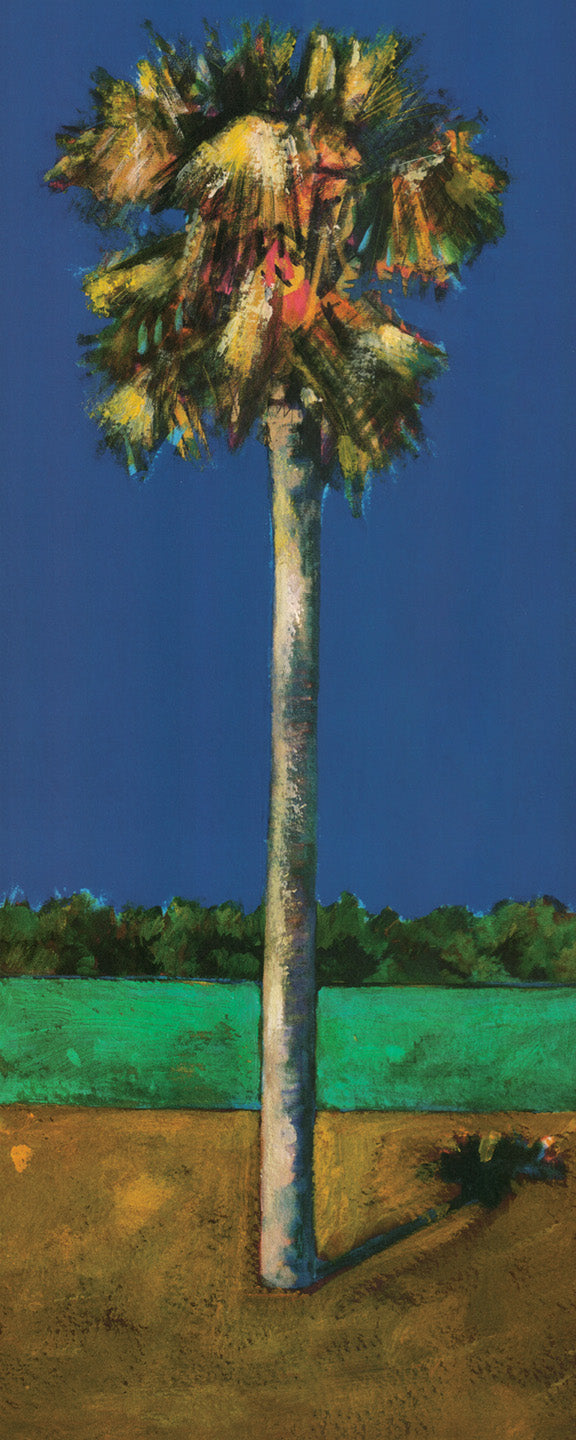 Healing Palm, Royal Blue by Jim Draper - 8 X 20 Inches (Art Print)