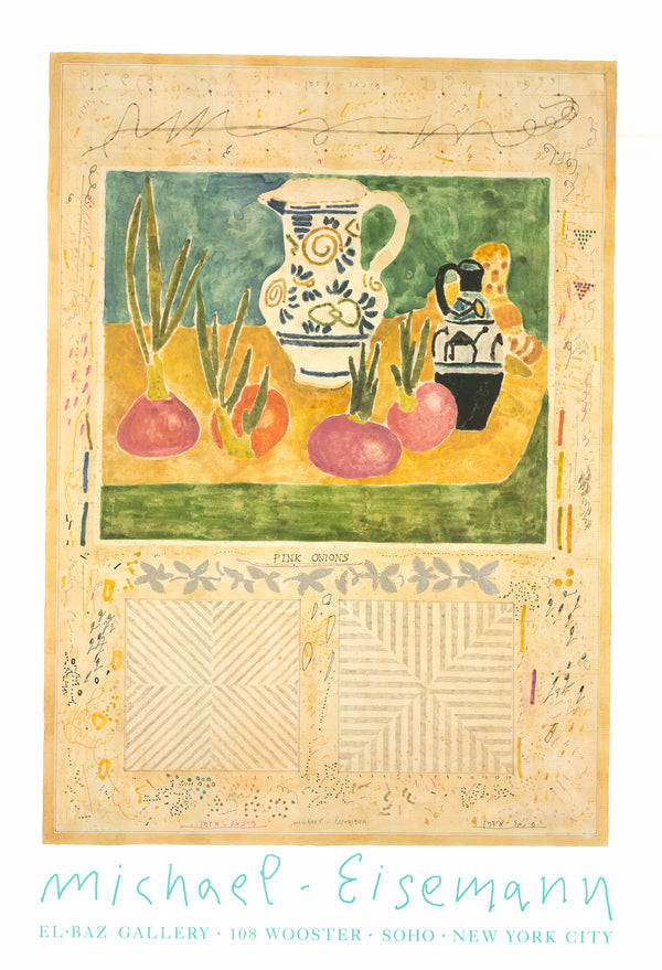 Pink Onions by Michael Eisemann - 27 X 39 Inches (Offset Lithography Signed)