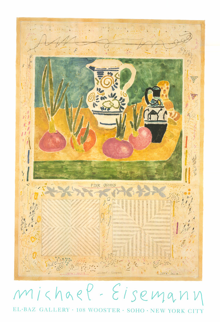 Pink Onions by Michael Eisemann - 27 X 39 Inches (Offset Lithography Signed)