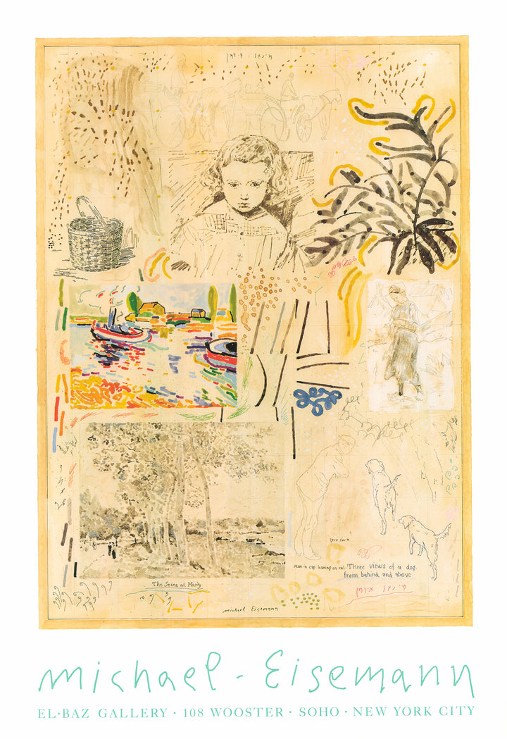 The Seine at Marly by Michael Eisemann - 27 X 39 Inches (Offset Lithography Signed)