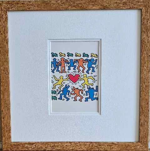 Untitled by Keith Haring - 13 X 13 Inches (Framed Lithograph Ready to Hang)