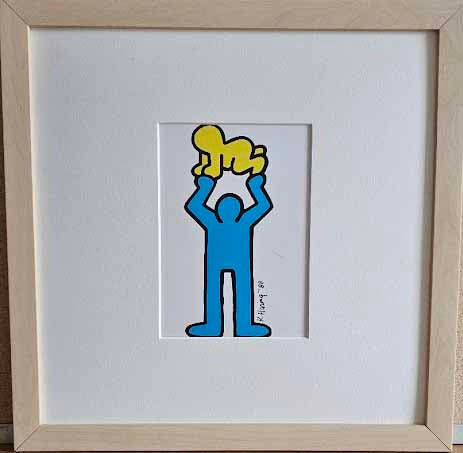 Untitled by Keith Haring - 13 X 13 Inches (Framed Lithograph Ready to Hang)