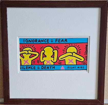 Untitled by Keith Haring - 13 X 13 Inches (Framed Lithograph Ready to Hang)