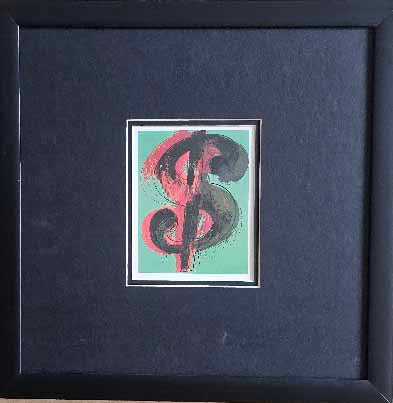 Dollar Sign, 1981 by Andy Warhol - 13 X 13 Inches (Framed Lithograph Ready to Hang)