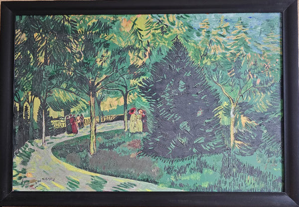 Chemin dans le Jardin Public d'Arles - 27 X 39 Inches (Oil Painting on Canvas-Ready to Hang)