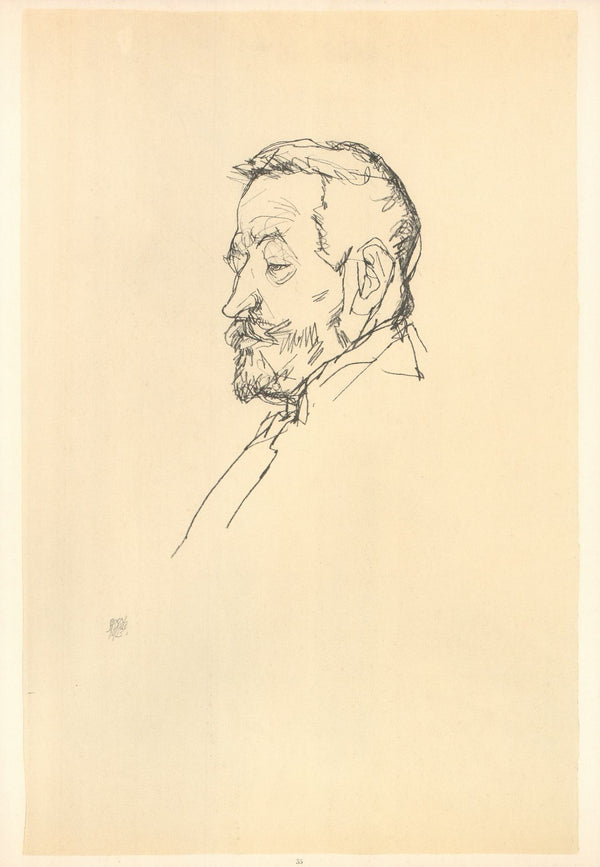 Portrait of Heinrich Benesch, 1913 by Egon Schiele - 14 X 20 Inches (Lithograph)