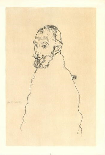 Portrait of Franz Hauer, 1914 by Egon Schiele - 14 X 20 Inches (Lithograph)