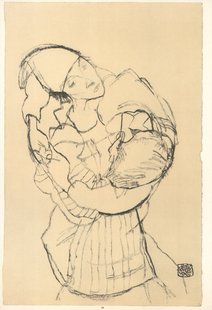 Embracement, 1915 by Egon Schiele - 14 X 20 Inches (Art Print)