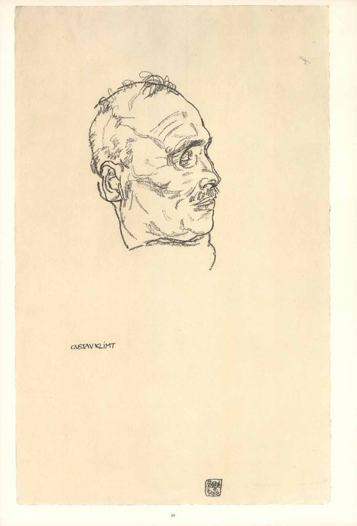 Portrait of the Dead Gustav Klimt, 1918 by Egon Schiele - 14 X 20 Inches (Lithograph)