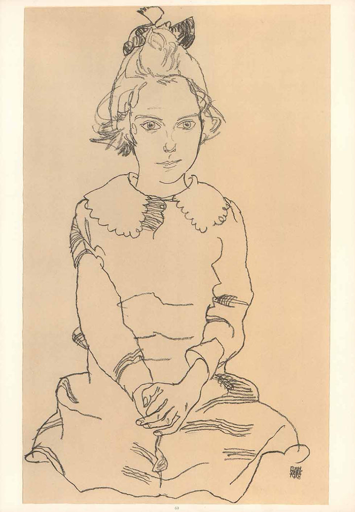 Portrait of a Maria Steiner, 1918 by Egon Schiele - 14 X 20 Inches (Art Print)