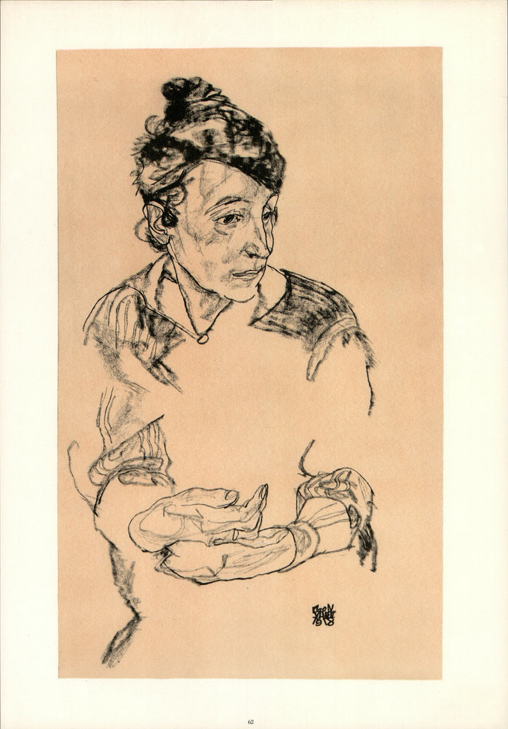 Portrait of Schiele's Mother, 1918 by Egon Schiele - 14 X 20 Inches (Art Print)