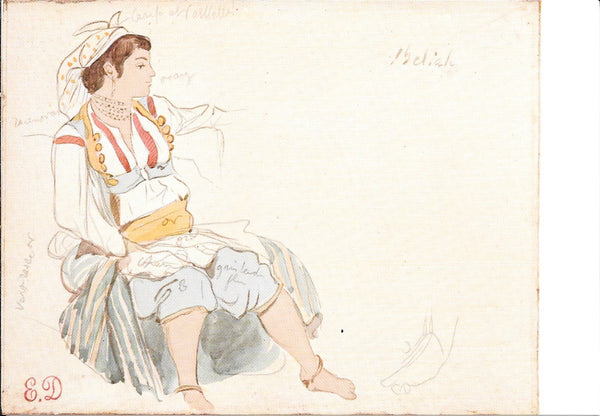 Étude pour les femmes d'Alger by Delacroix - 4 X 6 Inches (10 Postcards)