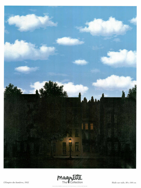 Empire of Light, 1952 by René Magritte - 36 X 48 Inches (Art Print)