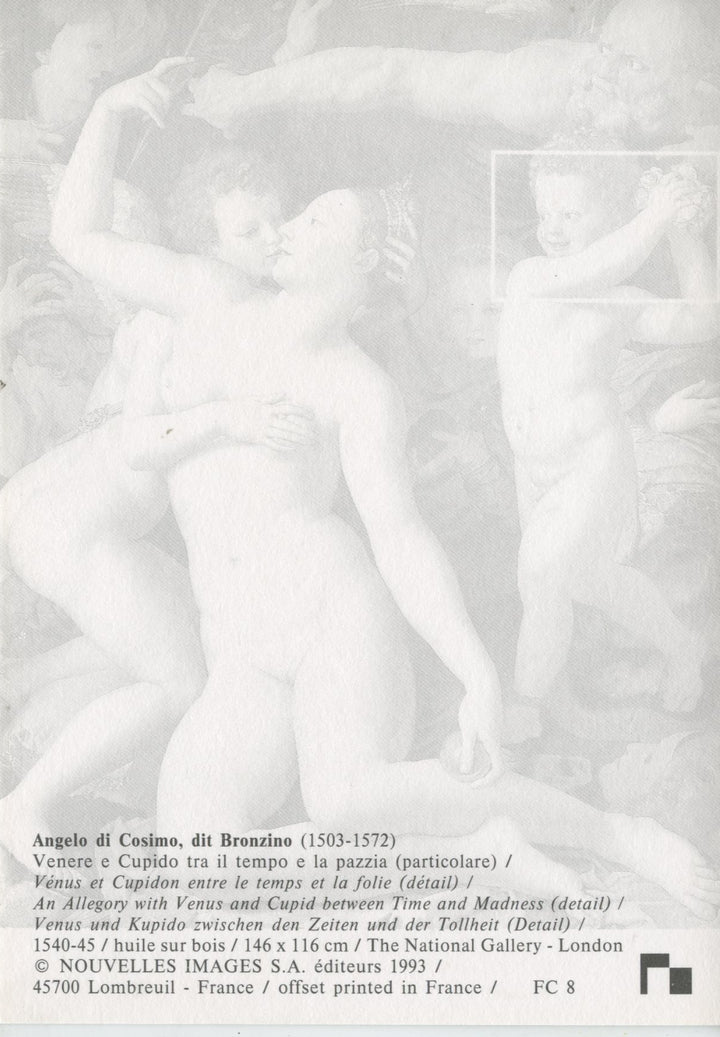 Vénus et Cupidon entre le Temps et la Folie by Angelo di Cosimo - 4 X 6 Inches (10 Postcards)