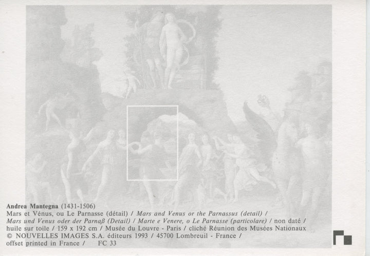 Mars et Vénus, ou Le Parnasse by Andrea Mantegna - 4 X 6 Inches (10 Postcards)