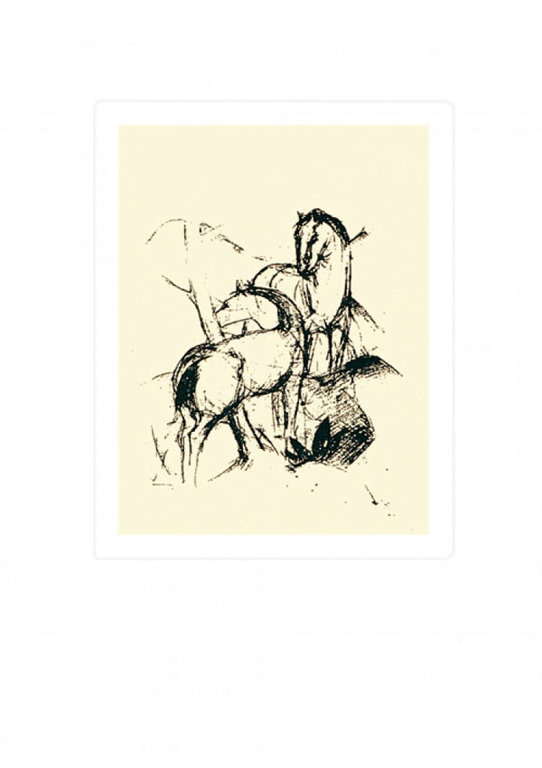 Two Horses, 1910-11 by Franz Marc -20 X 24 Inches (Silkscreen/Sérigraphie)