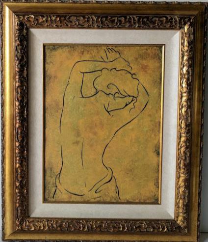 Woman Posing from the Back I by Dan Bennior - 21 X 25 Inches (Framed Canvas Ready to Hang)