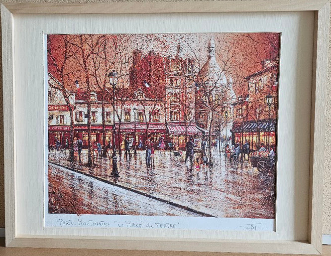 Paris, Montmartre, Place du Tertre by Guy Dessapt - 15 X 19 Inches (Framed Giclee on Masonite Ready to Hang)