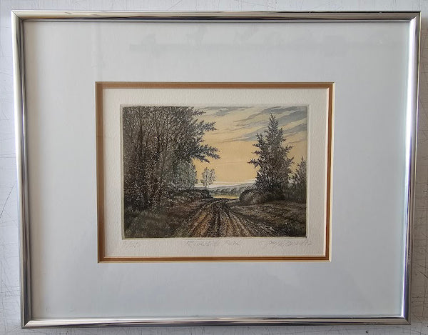 Riverside Path, 1987 by Joseph Bonard - 11 X 14 Inches (Framed Etching Signed & Numered) 9/250