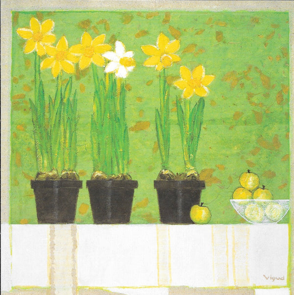 Five Yellow, a White and a Yellow by André Vigud - 6 X 6 Inches (10 Postcards)