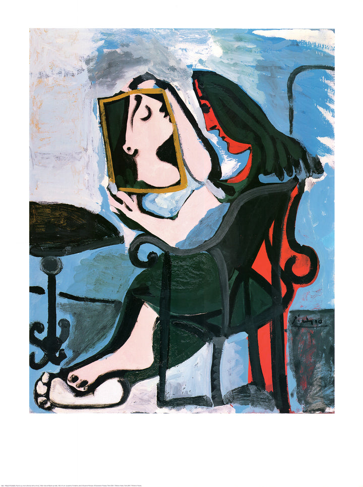 Woman With a Mirror, 1959 by Pablo Picasso - 24 X 32 Inches (Art Print)