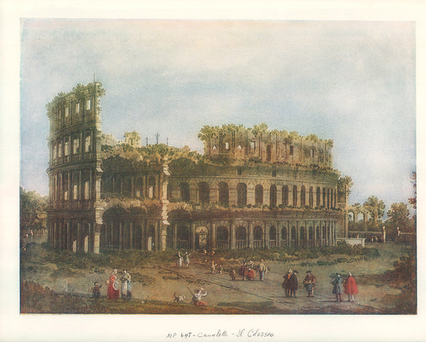 Il Colosseo Roma by Canaletto - 13 X 16 Inches (Offset Lithograph Fine Art Print)