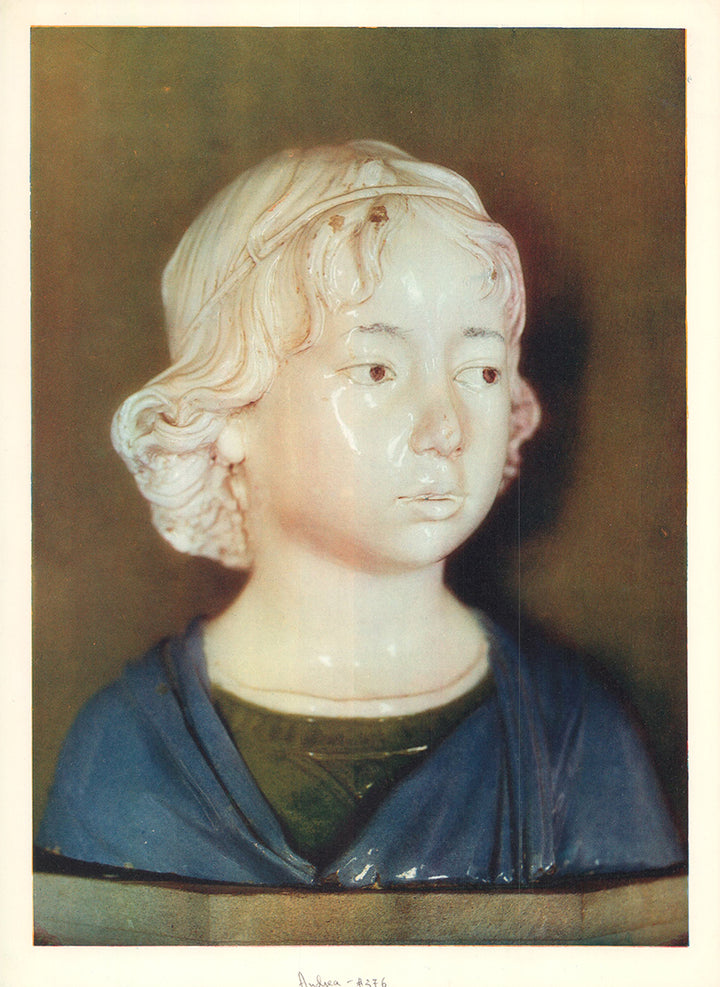 Head of a Child by Andrea della Robbia - 12 X 17 Inches (Offset Lithograph Fine Art Print)